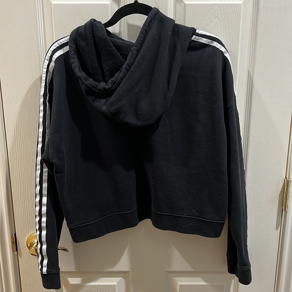 Adidas Originals Womens Trefoil Cropped Sweatshirt Hoodie - Picture 2 of 3